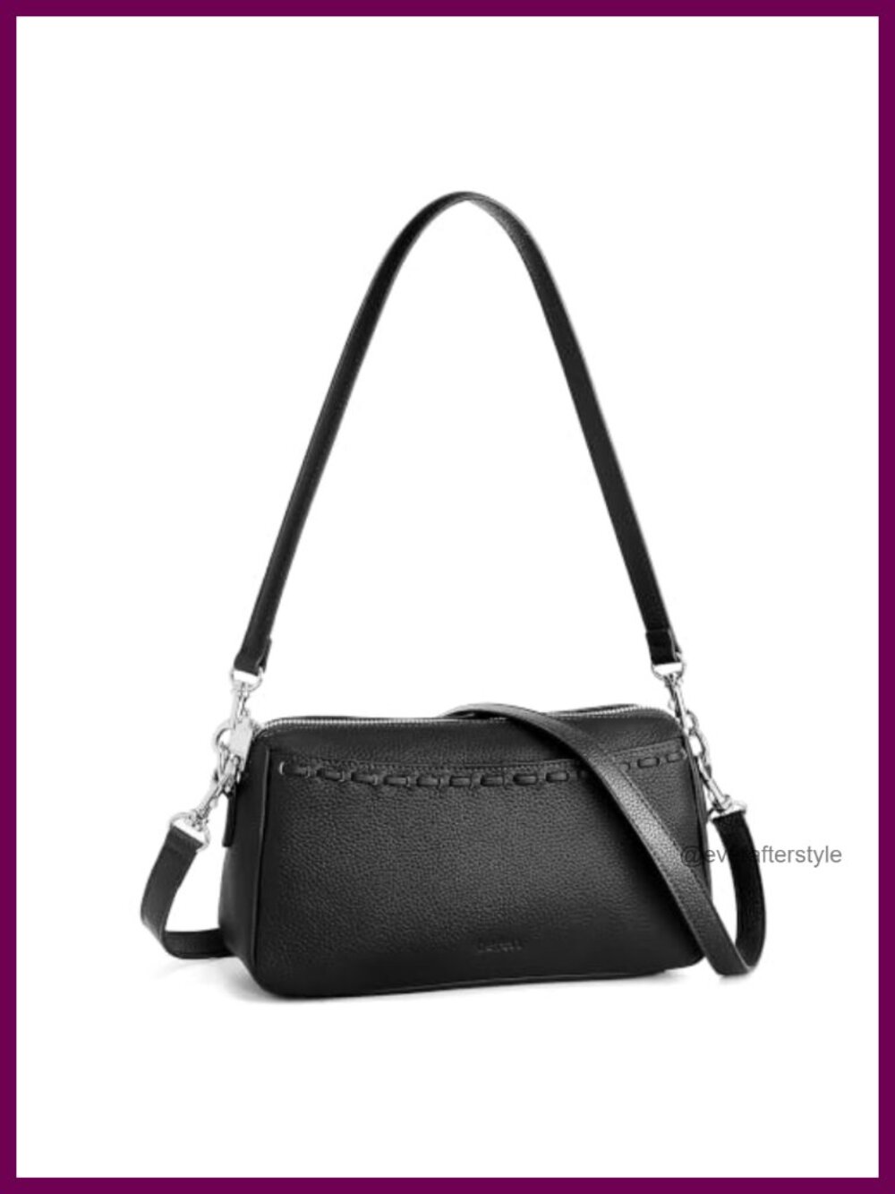 Genuine Leather Crossbody Bag RFID Anti Theft Purse 2 Straps